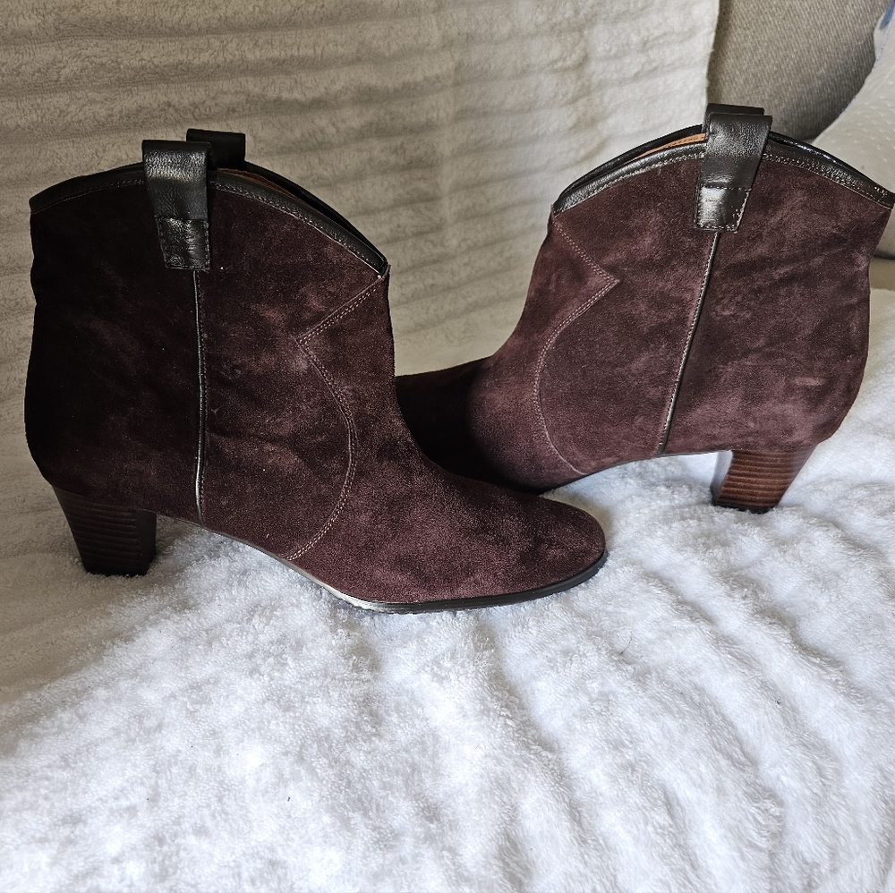 Brown Suede Booties